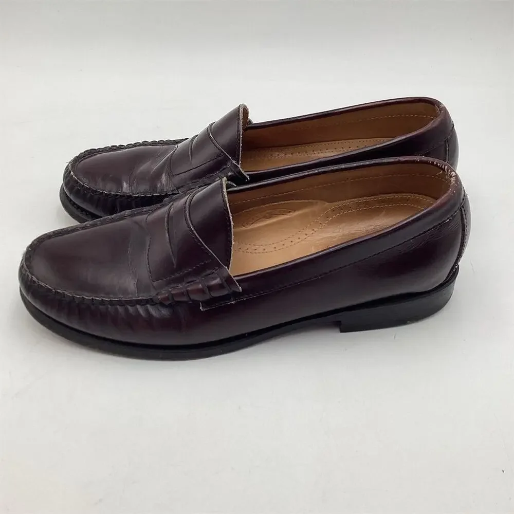 Bostonian Men's Penny Loafers Size 10.5 D Burgundy Leather Dress‎ Shoes